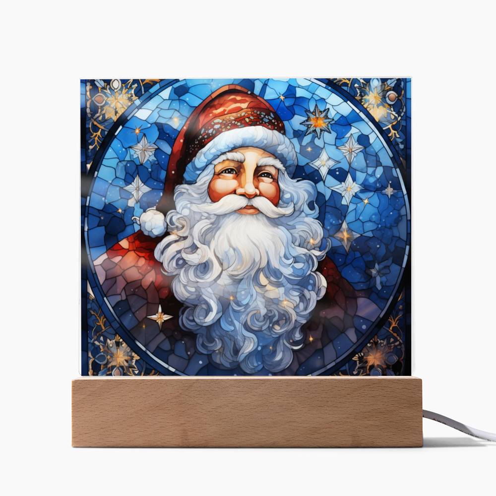Christmas Stained Glass Design 007 - Square Acrylic Plaque