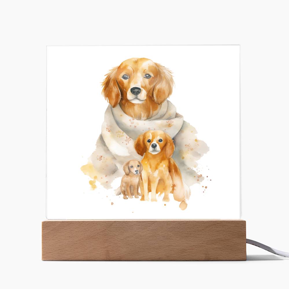 Dog Mom (Watercolor) 05 - Square Acrylic Plaque