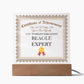 World's Greatest Beagle Expert - Square Acrylic Plaque