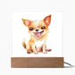 Chihuahua (Watercolor) 02 - Square Acrylic Plaque