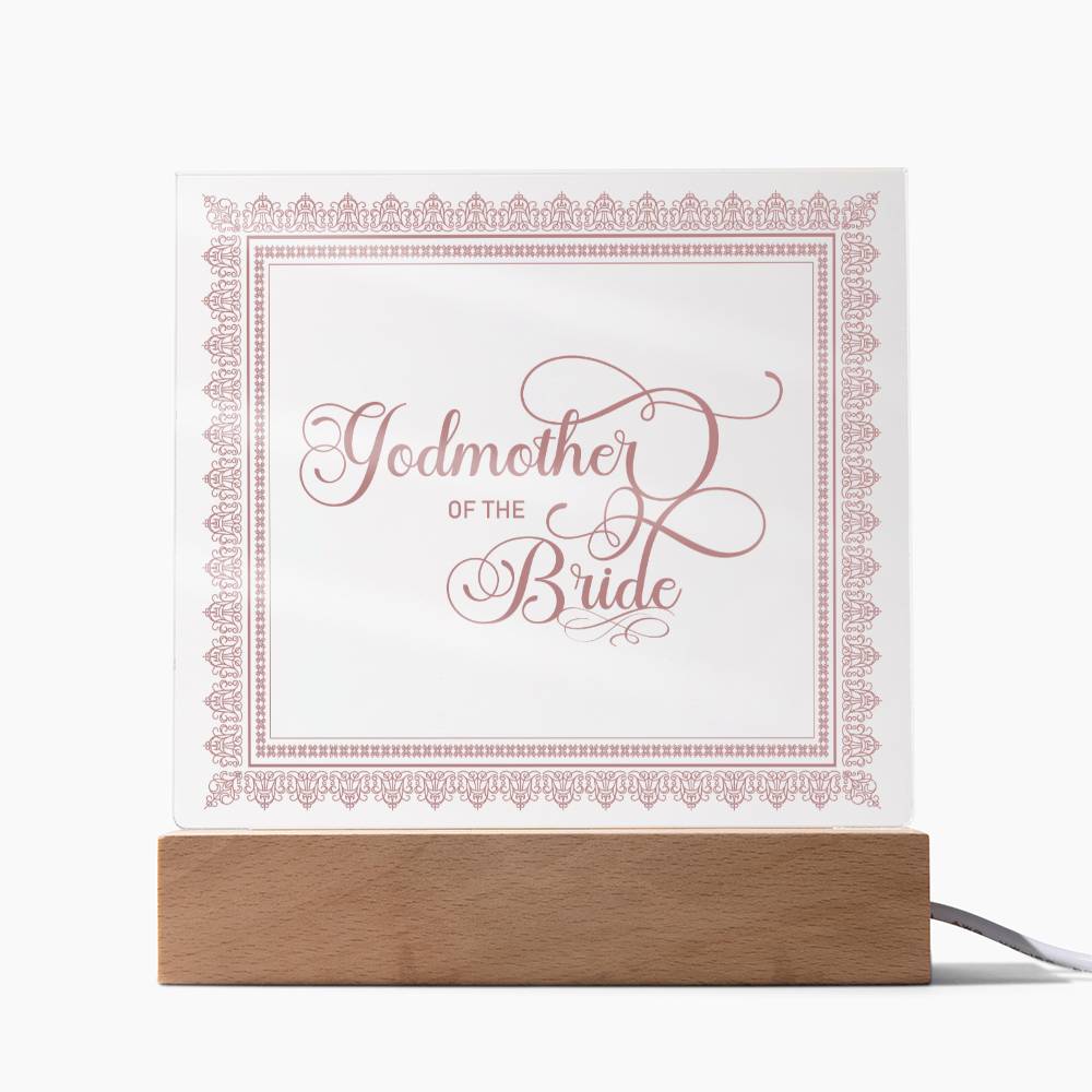 Godmother of the Bride (Rose) - Square Acrylic Plaque