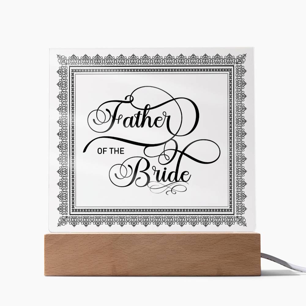 Father of the Bride (Black) - Square Acrylic Plaque