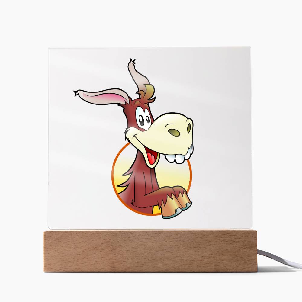 Happy Donkey - LED Night Light Square Acrylic Plaque