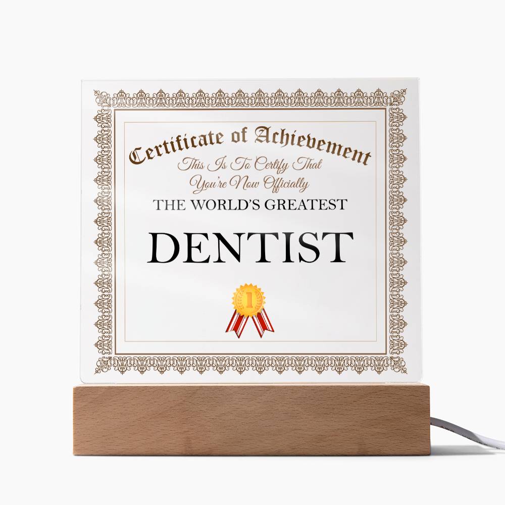 World's Greatest Dentist - Square Acrylic Plaque