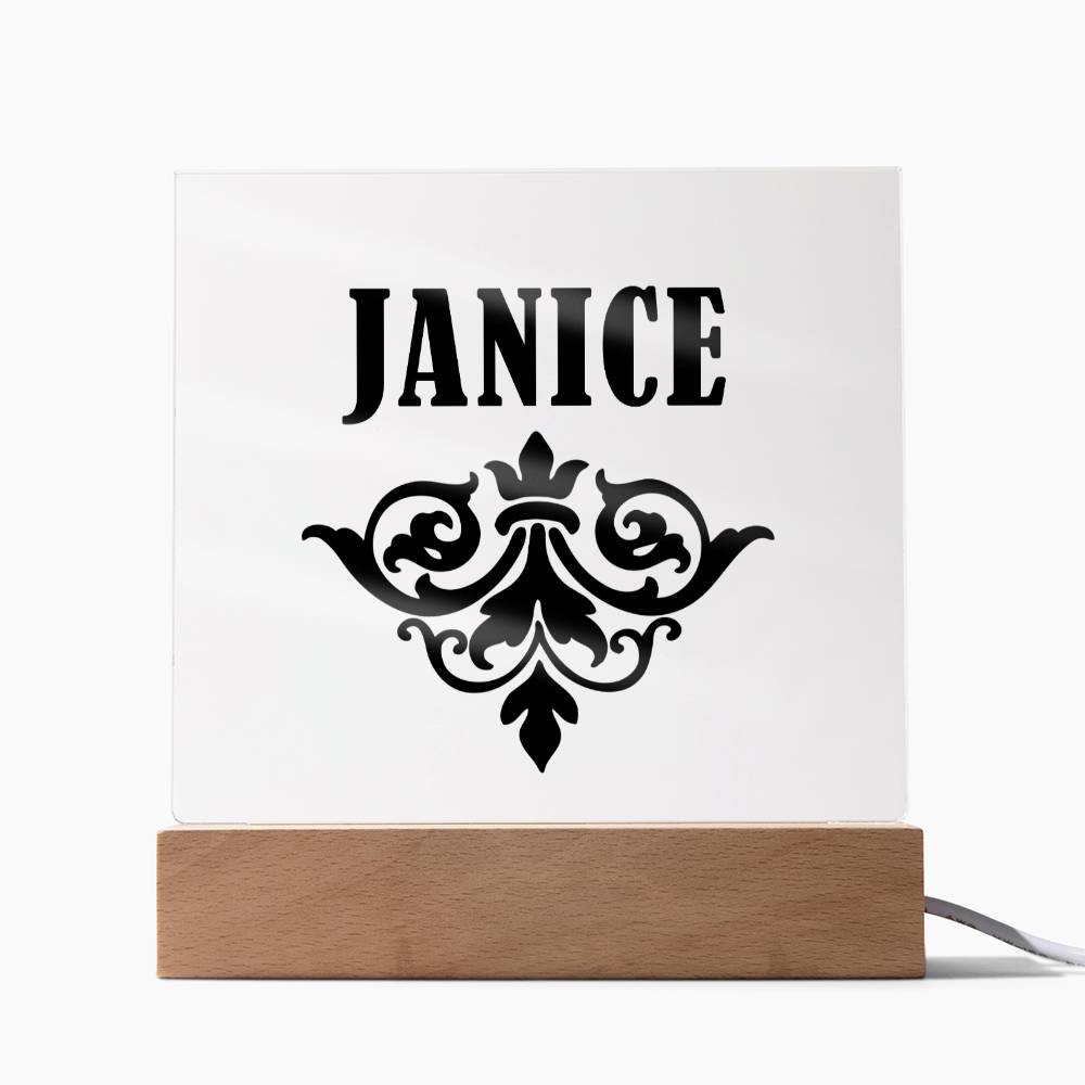 Janice v01 - Square Acrylic Plaque