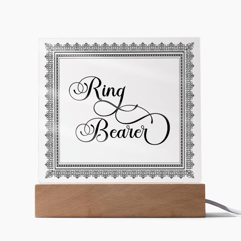 Ring Bearer (Black) - Square Acrylic Plaque