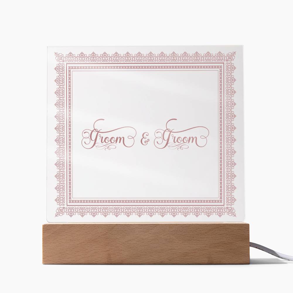 Groom & Groom (Rose) - Square Acrylic Plaque