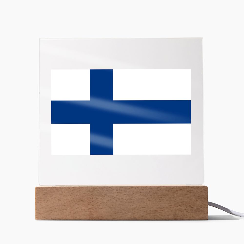 Finnish Flag - Square Acrylic Plaque