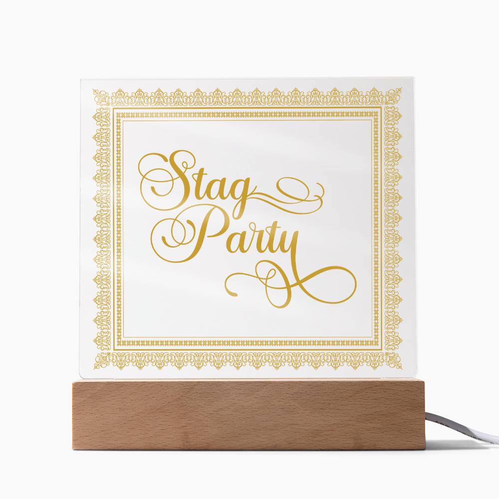Stag Party (Gold) - Square Acrylic Plaque