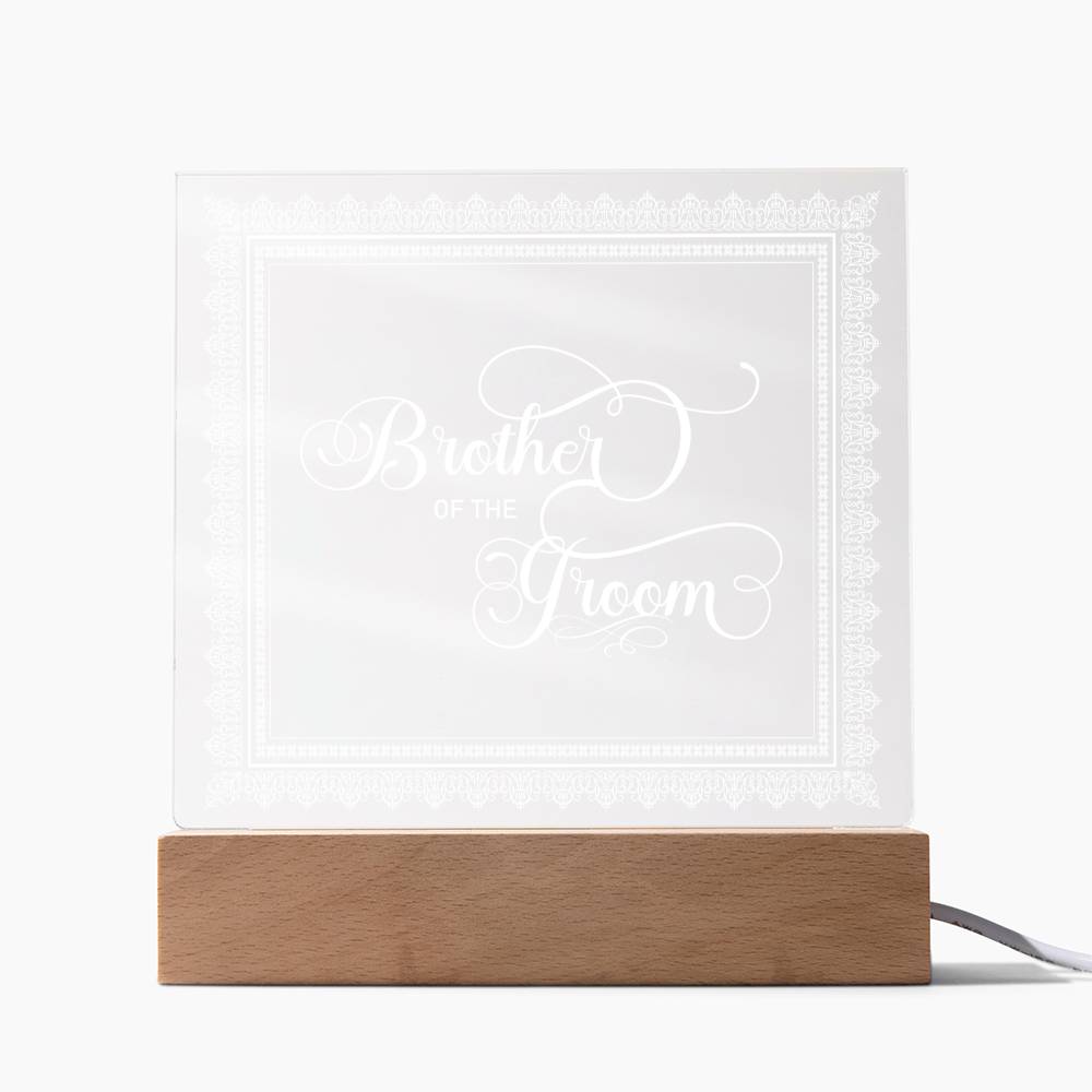 Brother of the Groom (White) - Square Acrylic Plaque