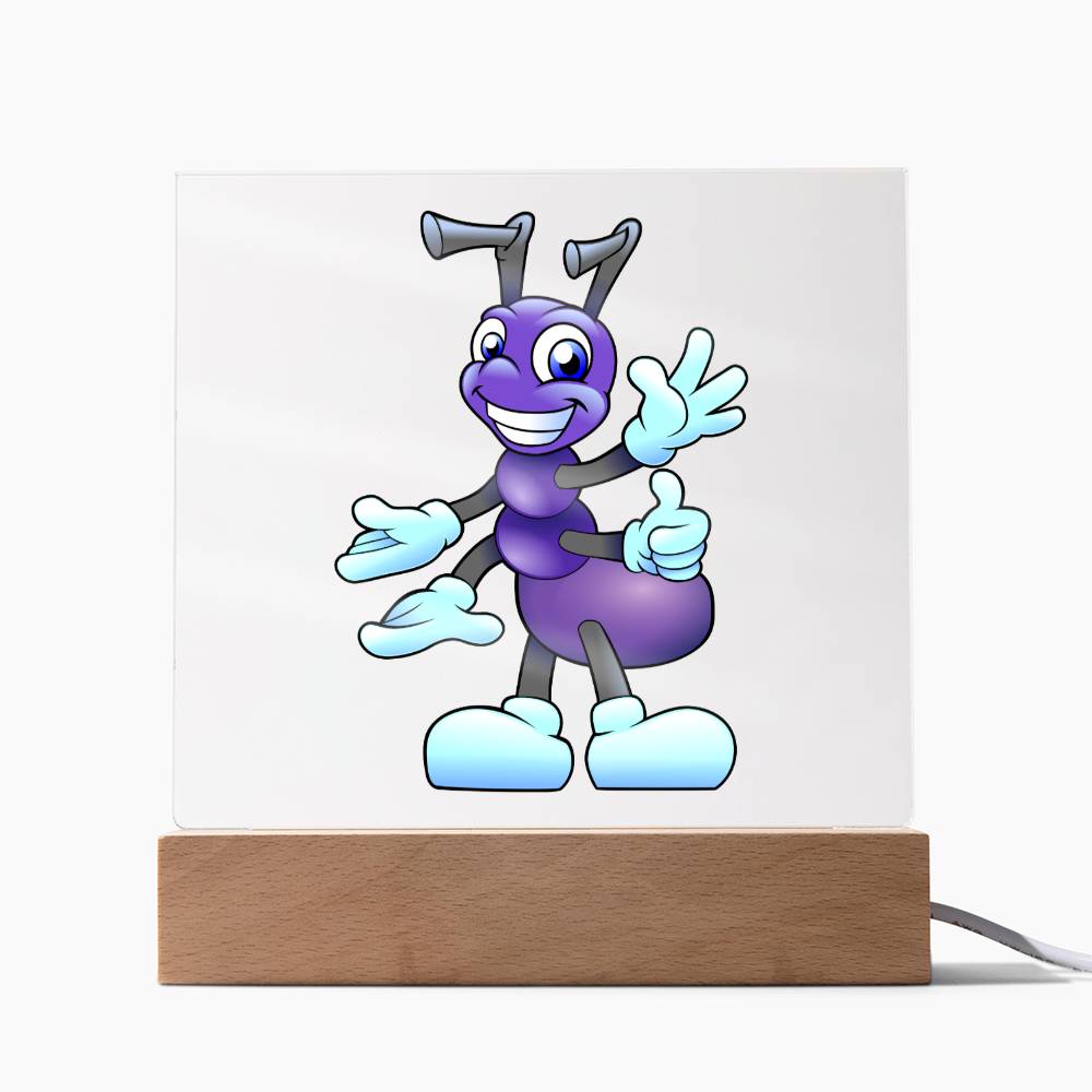 Purple Ant - LED Night Light Square Acrylic Plaque