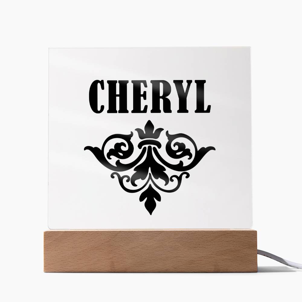 Cheryl v01 - Square Acrylic Plaque