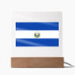 Salvadoran Flag - Square Acrylic Plaque