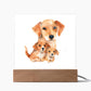 Dog Mom (Watercolor) 02 - Square Acrylic Plaque