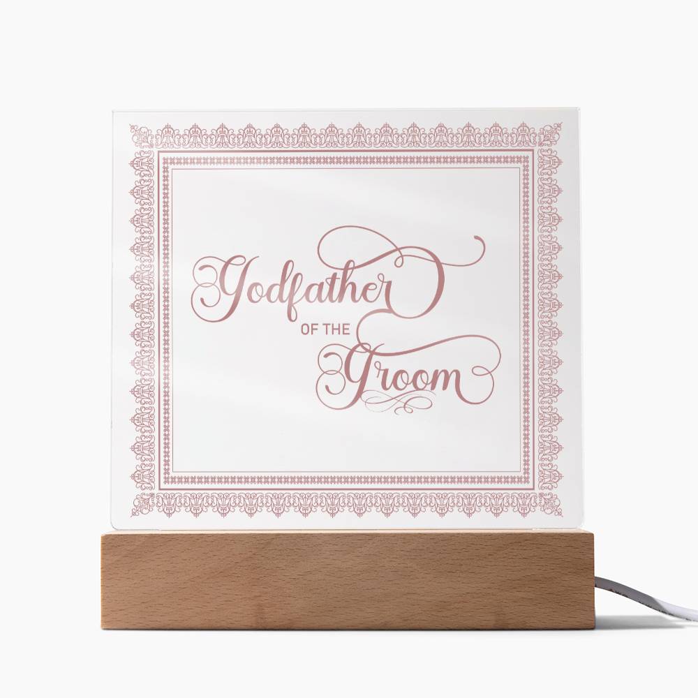 Godfather of the Groom (Rose) - Square Acrylic Plaque
