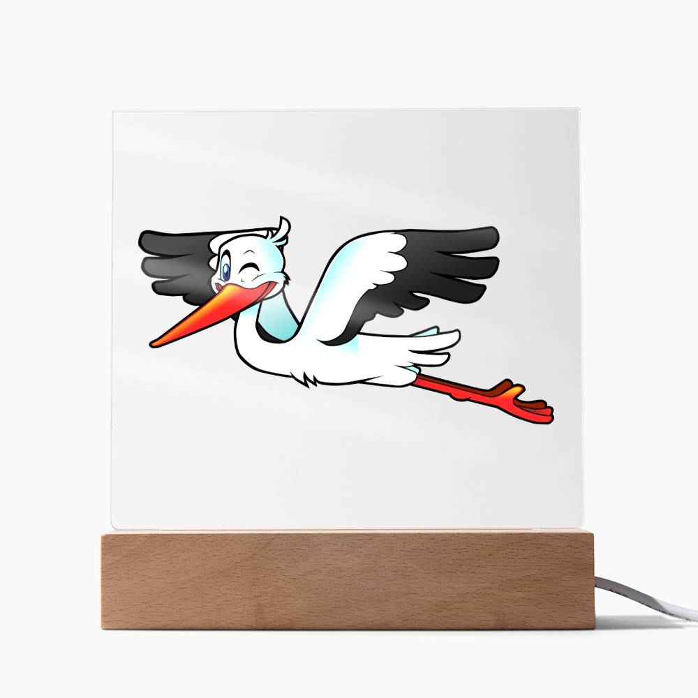 Stork - LED Night Light Square Acrylic Plaque