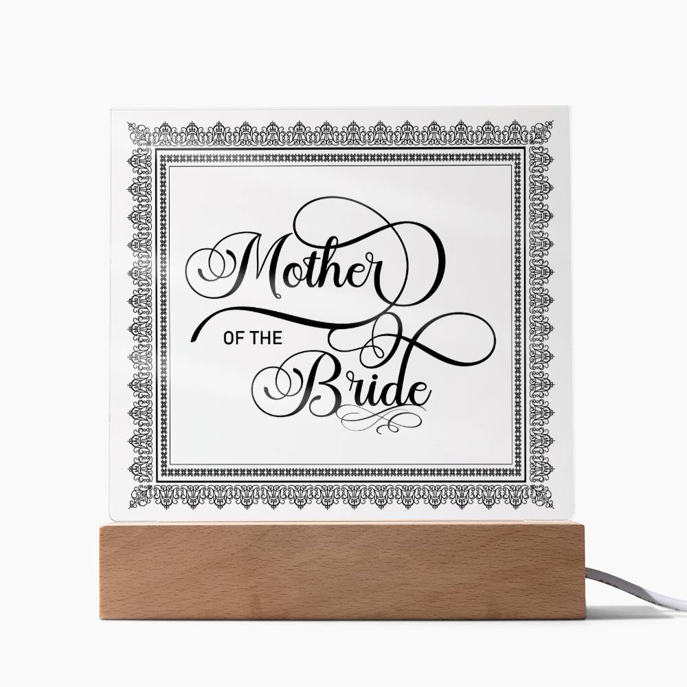 Mother of the Bride (Black) - Square Acrylic Plaque