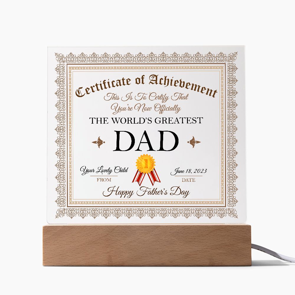 World's Greatest Dad - Square Acrylic Plaque