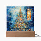 Christmas Stained Glass Design 008 - Square Acrylic Plaque