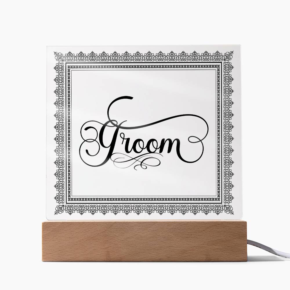 Groom (Black) - Square Acrylic Plaque