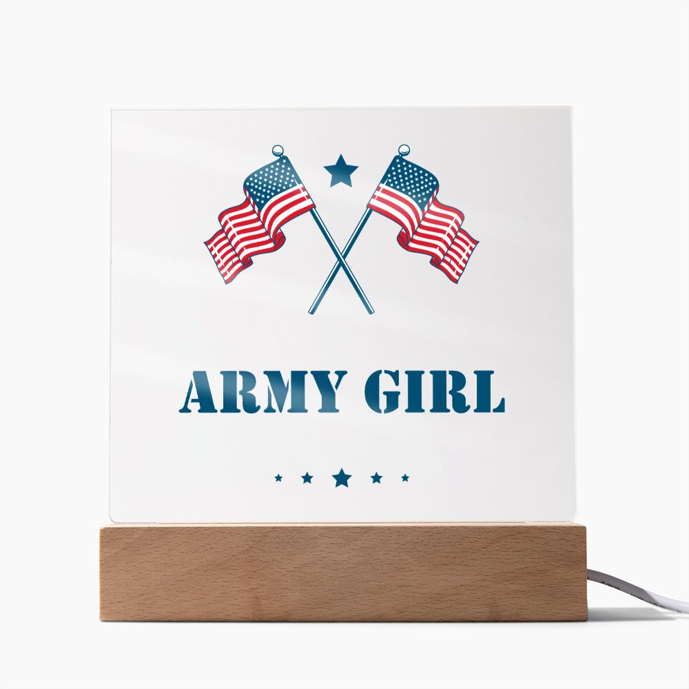 Army Girl - Square Acrylic Plaque