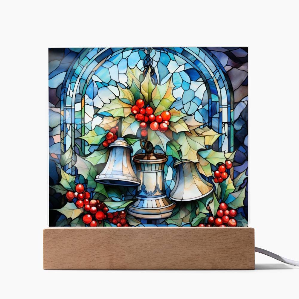 Christmas Stained Glass Design 012 - Square Acrylic Plaque