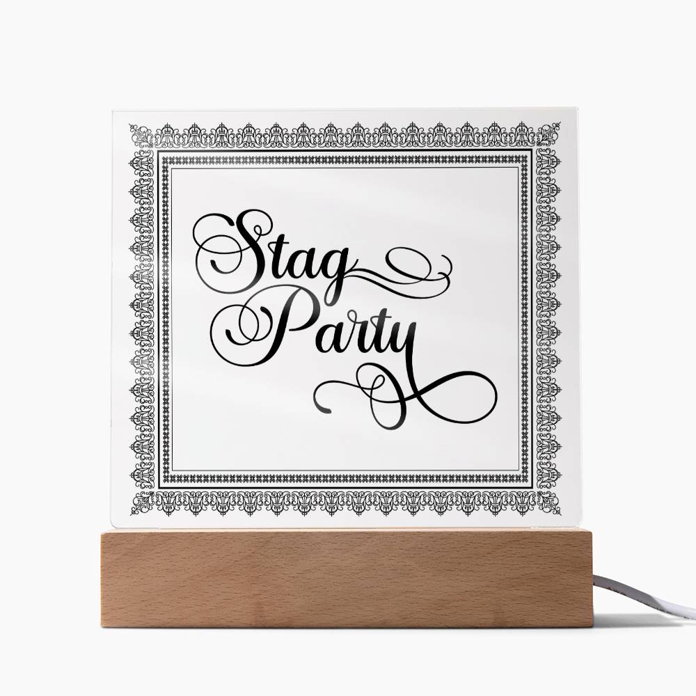 Stag Party (Black) - Square Acrylic Plaque