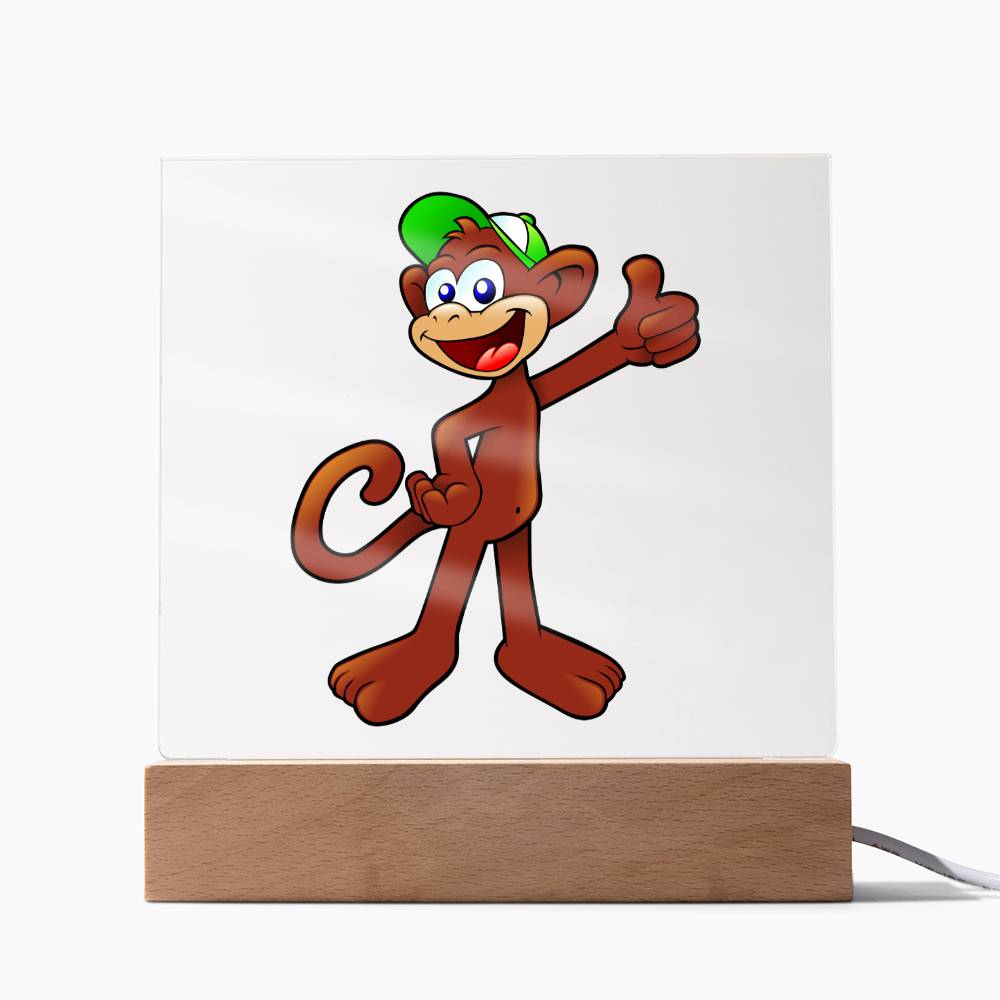 Monkey - LED Night Light Square Acrylic Plaque