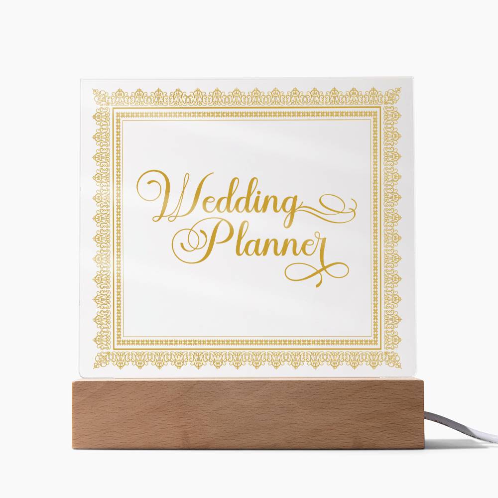 Wedding Planner (Gold) - Square Acrylic Plaque