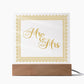 Mr & Mrs (Gold) - Square Acrylic Plaque