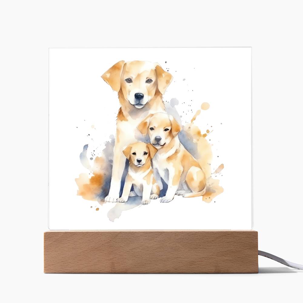 Dog Mom (Watercolor) 01 - Square Acrylic Plaque