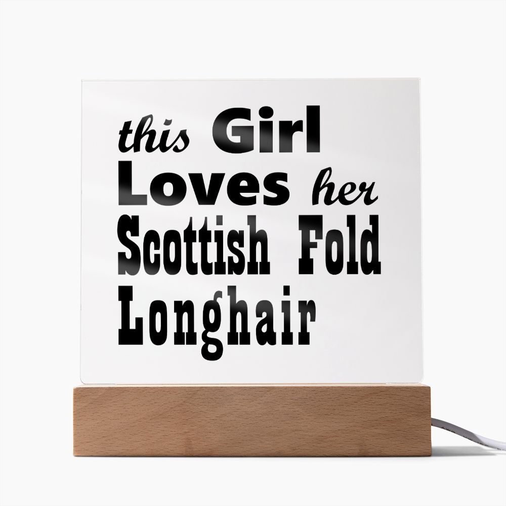 Scottish Fold Longhair - Square Acrylic Plaque