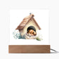 Dog Sleeping (Watercolor) 05 - Square Acrylic Plaque