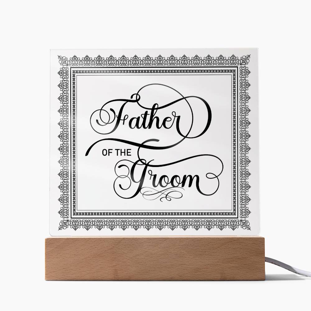 Father of the Groom (Black) - Square Acrylic Plaque