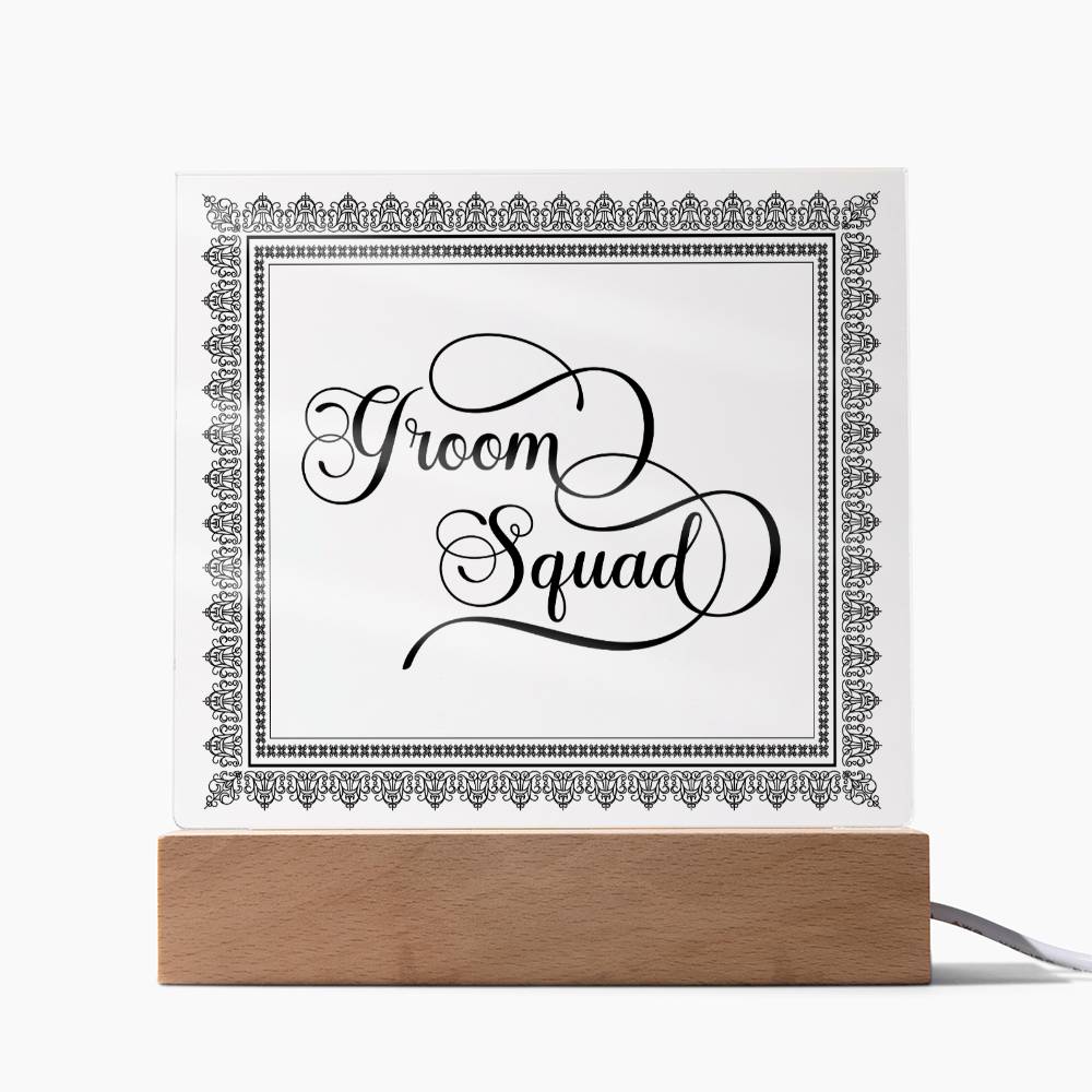 Groom Squad (Black) - Square Acrylic Plaque