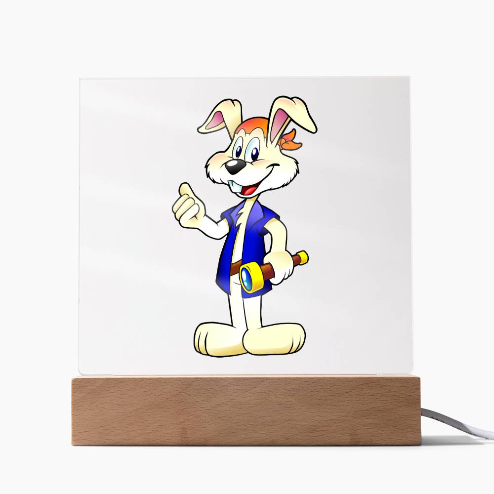 Rabbit - LED Night Light Square Acrylic Plaque