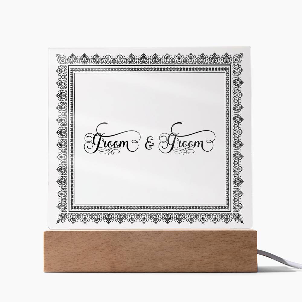 Groom & Groom (Black) - Square Acrylic Plaque