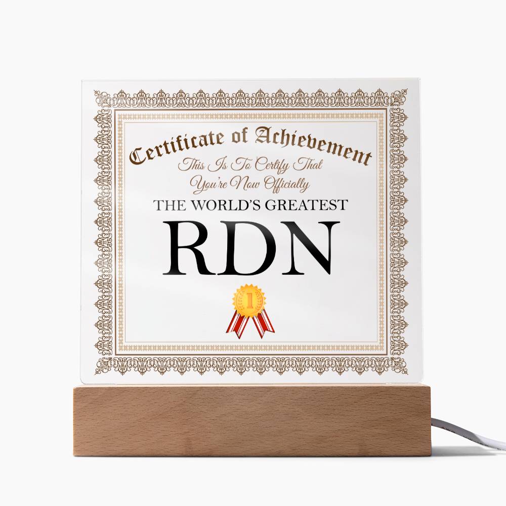 World's Greatest RDN - Square Acrylic Plaque