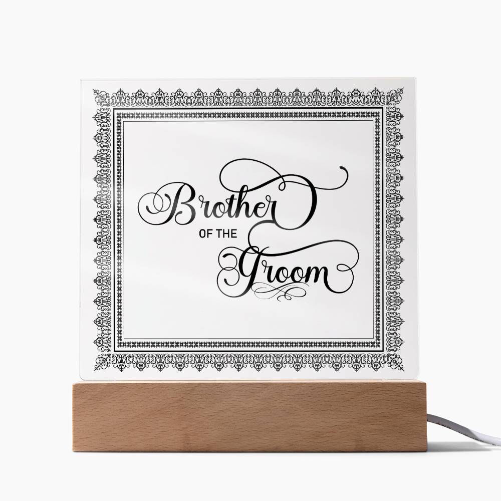Brother of the Groom (Black) - Square Acrylic Plaque