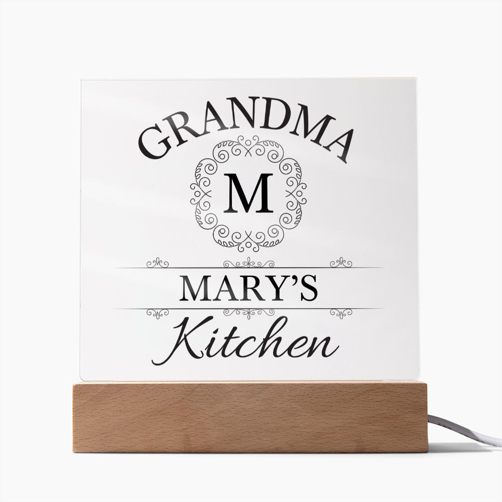 Grandma Mary's Kitchen - Square Acrylic Plaque