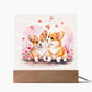 Cute Dogs In Love (Watercolor) 05 - Square Acrylic Plaque