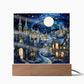 Christmas Stained Glass Design 010 - Square Acrylic Plaque