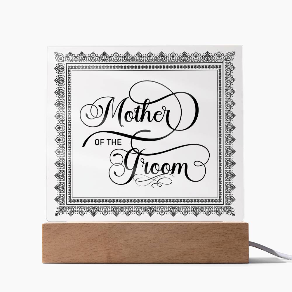 Mother of the Groom (Black) - Square Acrylic Plaque