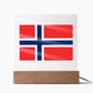 Norwegian Flag - Square Acrylic Plaque