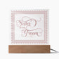 Sister of the Groom (Rose) - Square Acrylic Plaque