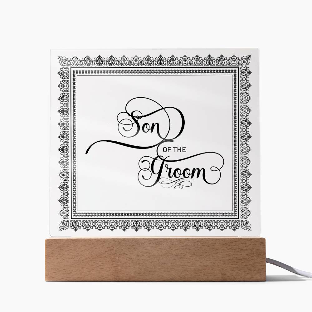Son of the Groom (Black) - Square Acrylic Plaque