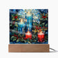 Christmas Stained Glass Design 001 - Square Acrylic Plaque