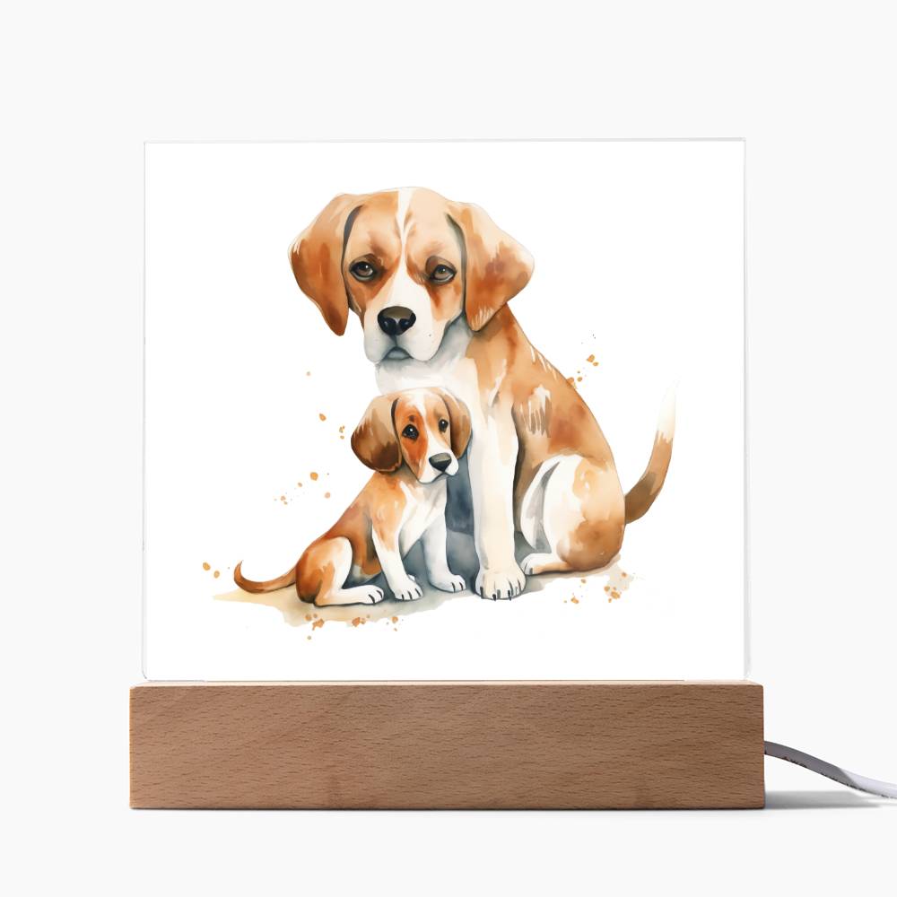 Dog Mom (Watercolor) 03 - Square Acrylic Plaque