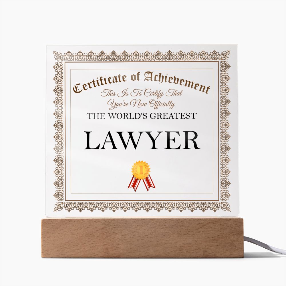 World's Greatest Lawyer - Square Acrylic Plaque