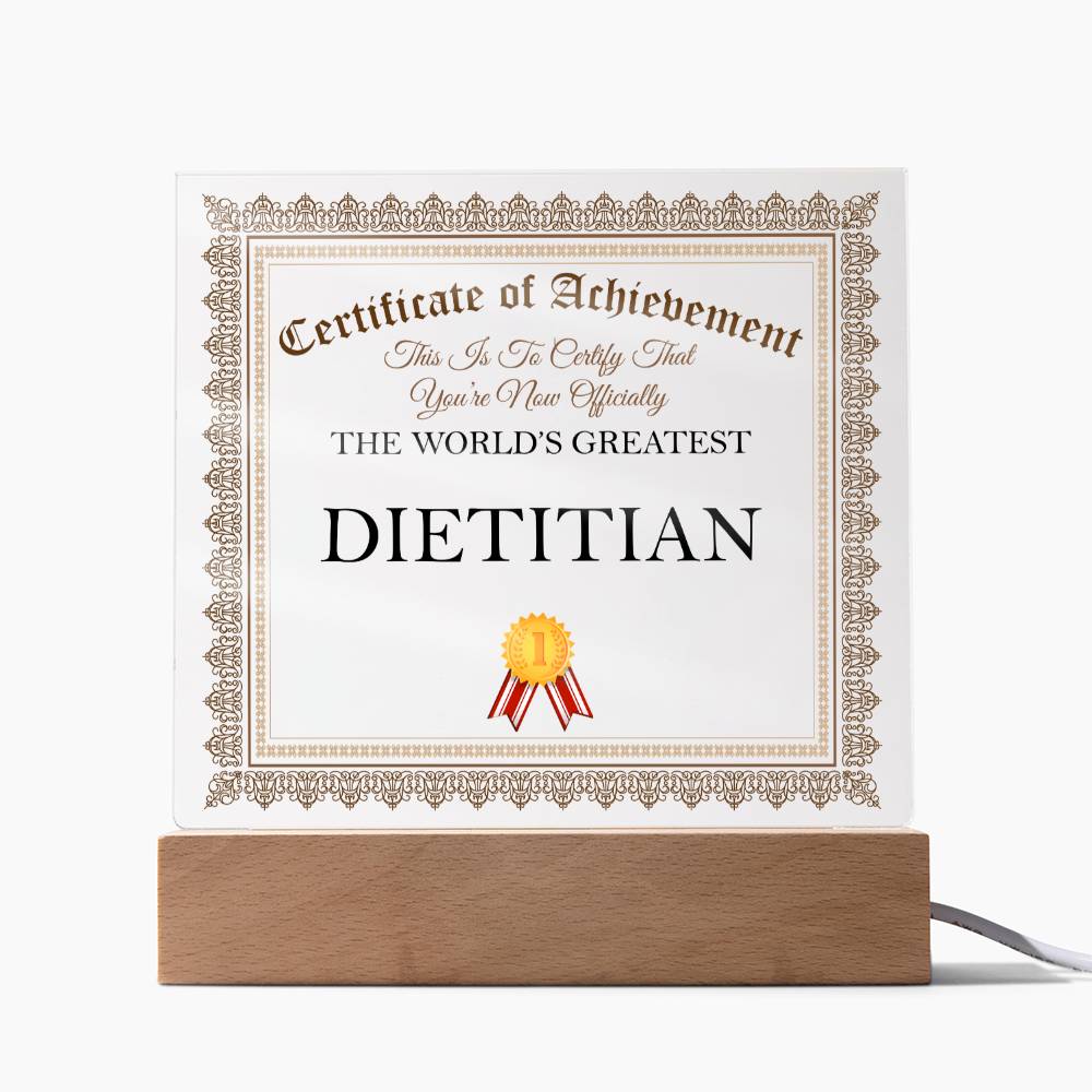 World's Greatest Dietitian - Square Acrylic Plaque